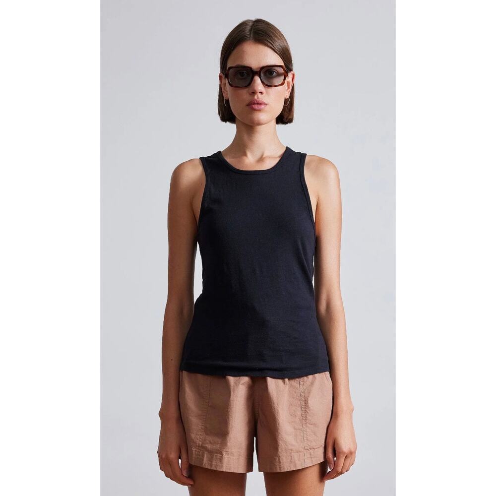 APIECE APART Savina Razor Tank Top in Black XS - Picture 2 of 6